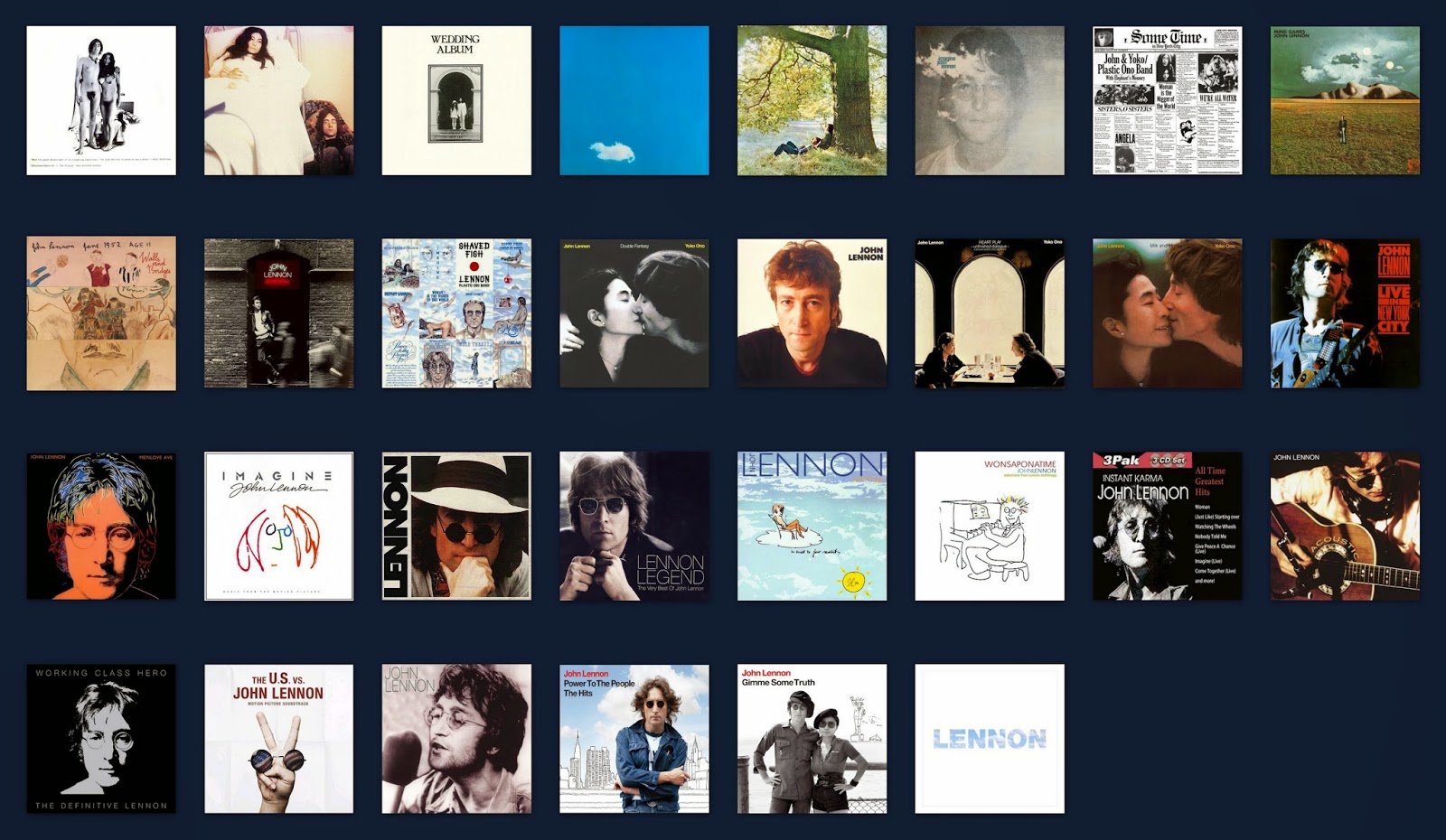 The Beatles Illustrated UK Discography John Lennon UK Album Chart the-beatles-illustrated-uk-discography-john-lennon-uk-album-chart