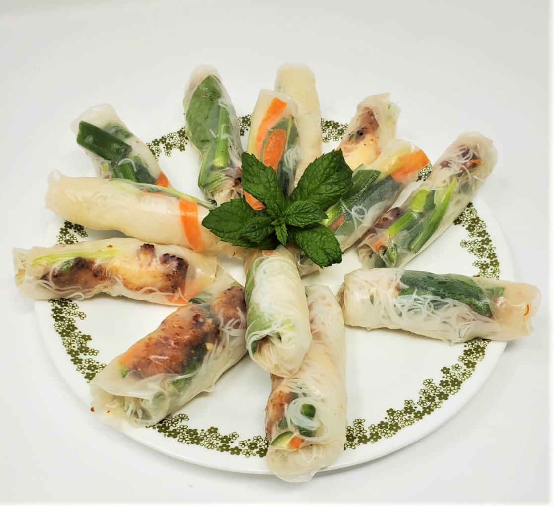 Halah Bakes Crispy Tofu Spring Rolls (Vegan)