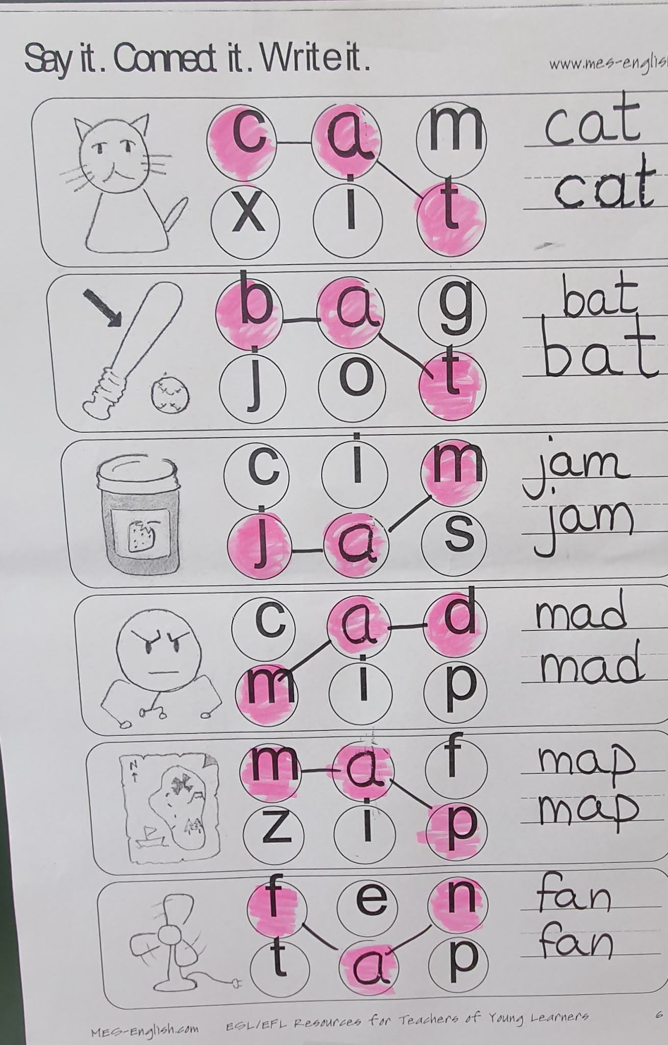 Cervantes First Grade Blog Short /a/ Vocabulary 3