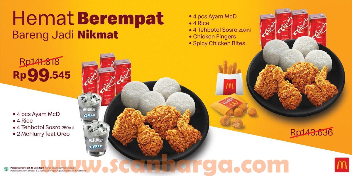 Mcdonalds Hemat Berempat Hanya Rp 99 545 Scanharga