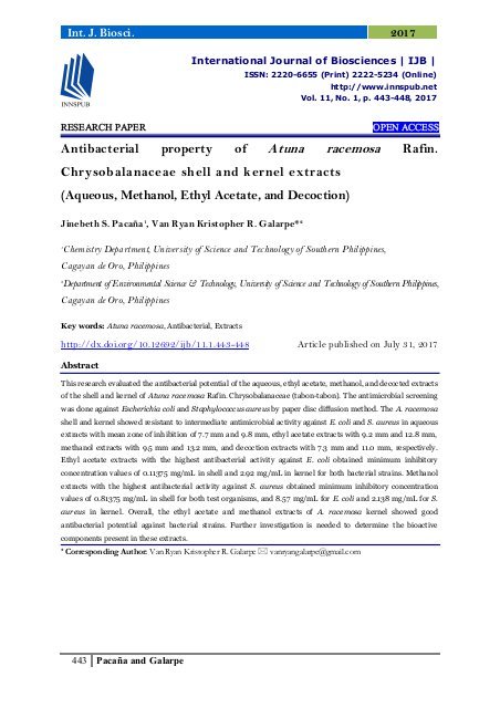 https://www.academia.edu/36011732/Antibacterial_property_of_Atuna_racemosa_Chrysobalanaceae_shell_and_kernel_extracts_Aqueous_Methanol_Ethyl_Acetate_and_Decoction