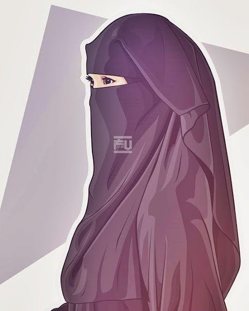 Gambar kartun muslimah bercadar