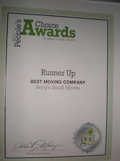 Boulder County Gold Runner Up for Best Moving Company 2011