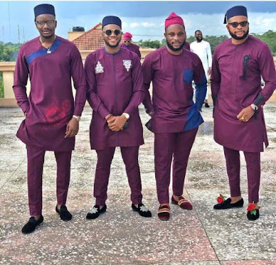 Latest Agbada Styles from BamBam and Teddy A's Traditional Engagement ...