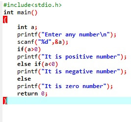 Program to decide whether a given number is positive, negative or zero ...