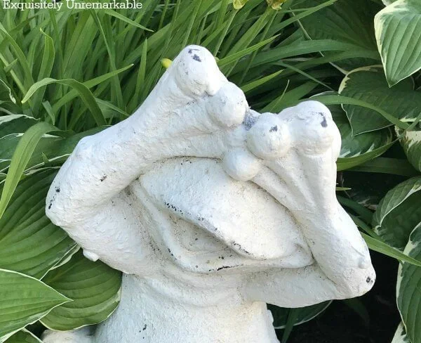 See No Evil Frog Statue In the garden