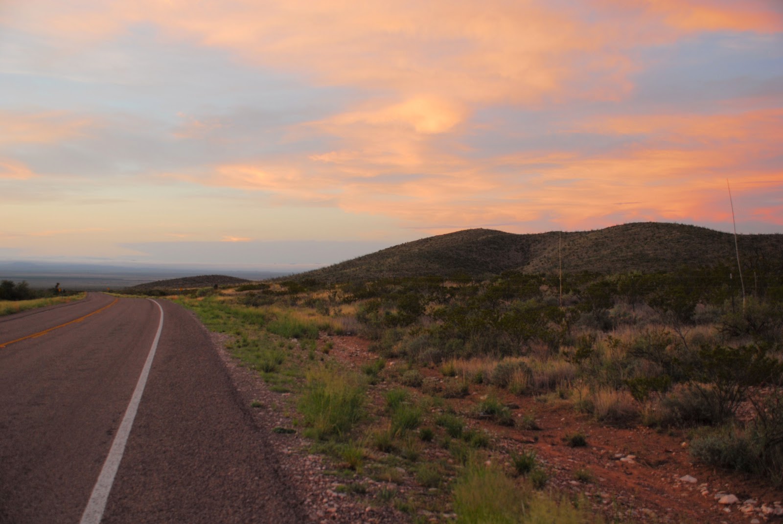 Texas Mountain Trail Daily Photo Sunrise along Hwy 54 to Guadalupe