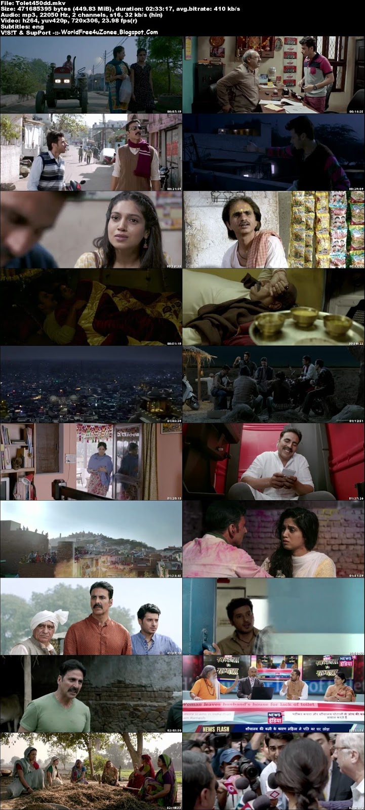 Toilet Ek Prem Katha (2017) Hindi DVDRip 480p 450MB Full Movie Free Download And Watch Online Latest Bollywood Hindi Movies 2017 Free At WorldFree4uZonee.Blogspot.Com