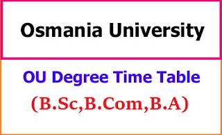 OU Degree Time Table OU Degree Time Table