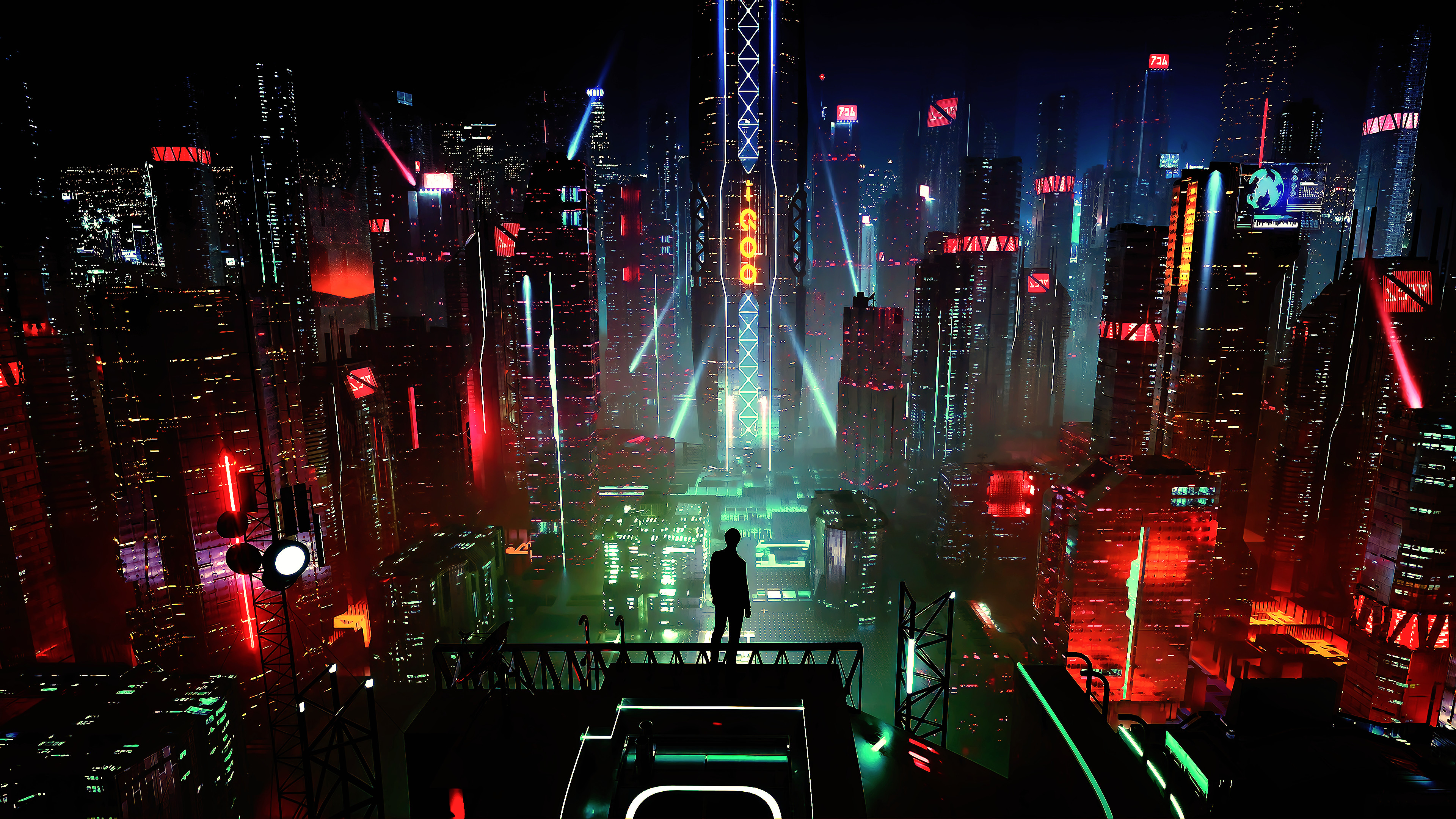 Sci Fi Night City Cityscape Buildings Digital Art 4k 143