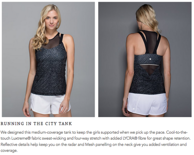 Lululemon Running In The City Tank