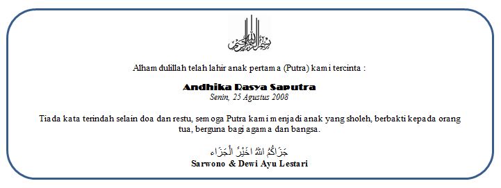 Warung Embah Kartu Ucapan Aqiqah Untuk Bayi Dan Orang Tua
