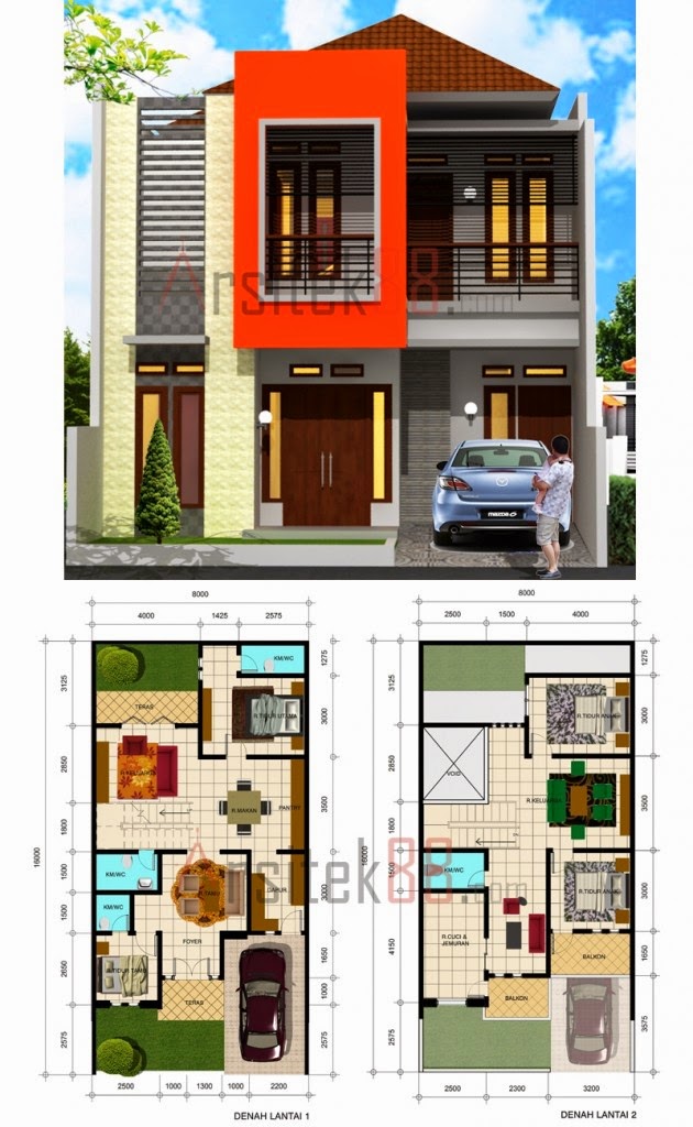  Desain Rumah Minimalis 2 Lantai 8 X 12 MODEL RUMAH UNIK