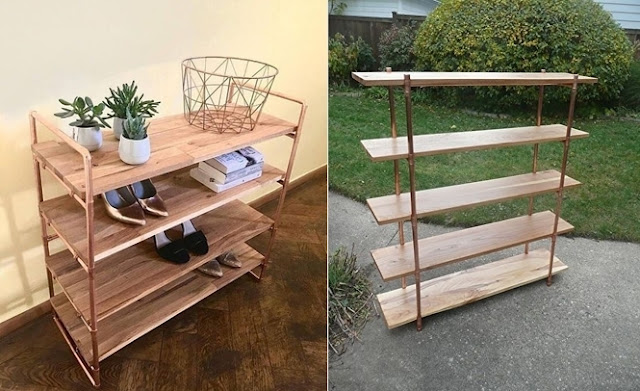 Imagem via: Pinterest DIY: móveis e objetos de decoração com canos de cobre