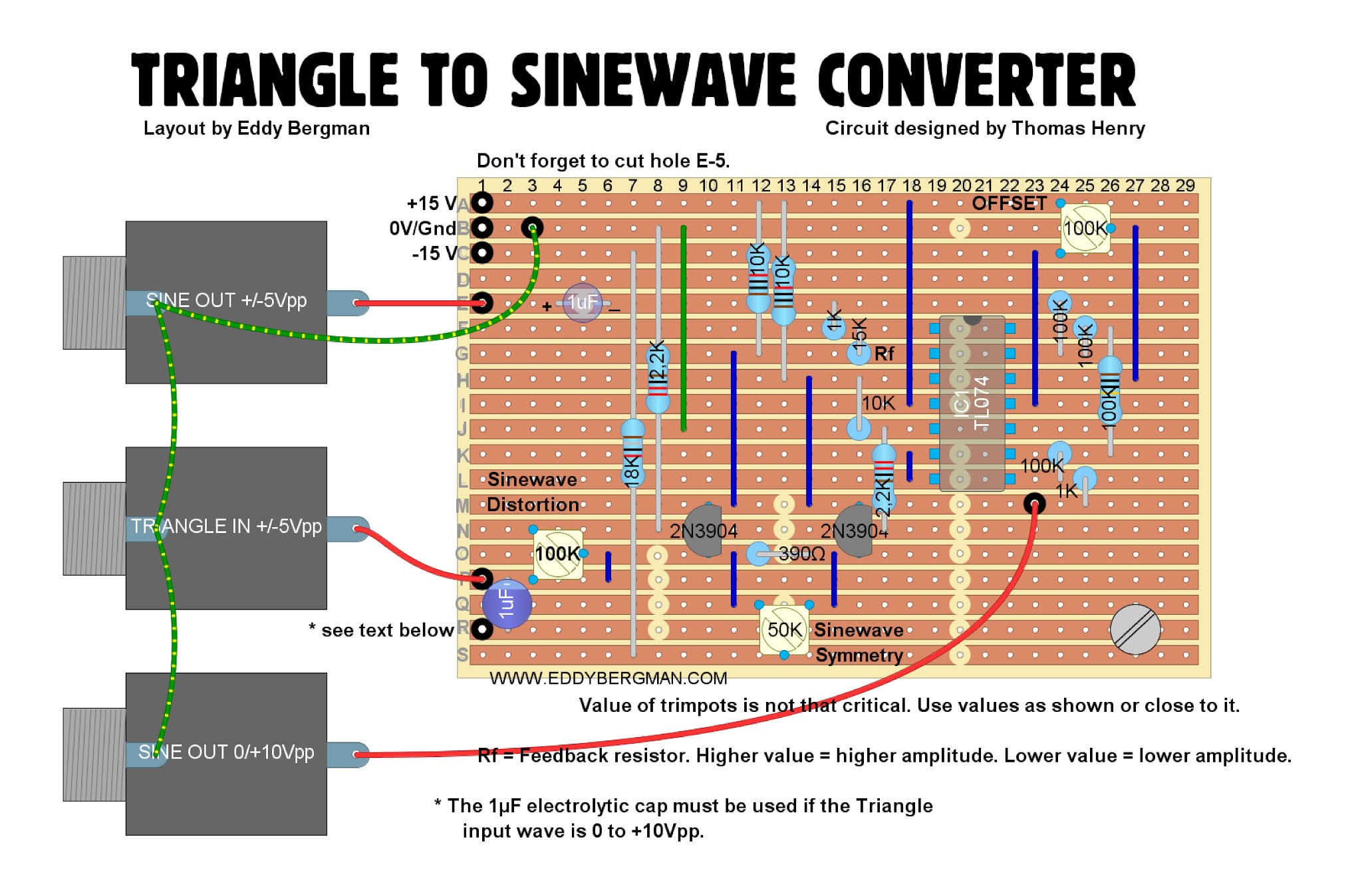Eddy Synthesizer Build part3 TRIANGLE TO SINEWAVE CONVERTER