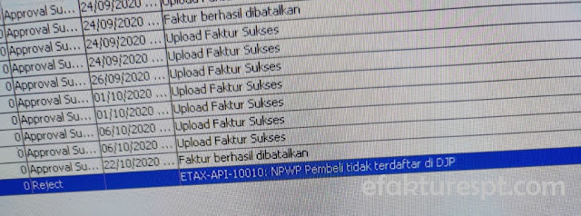 Error Reject ETAX-API-10010 NPWP Pembeli Tidak Terdaftar di DJP