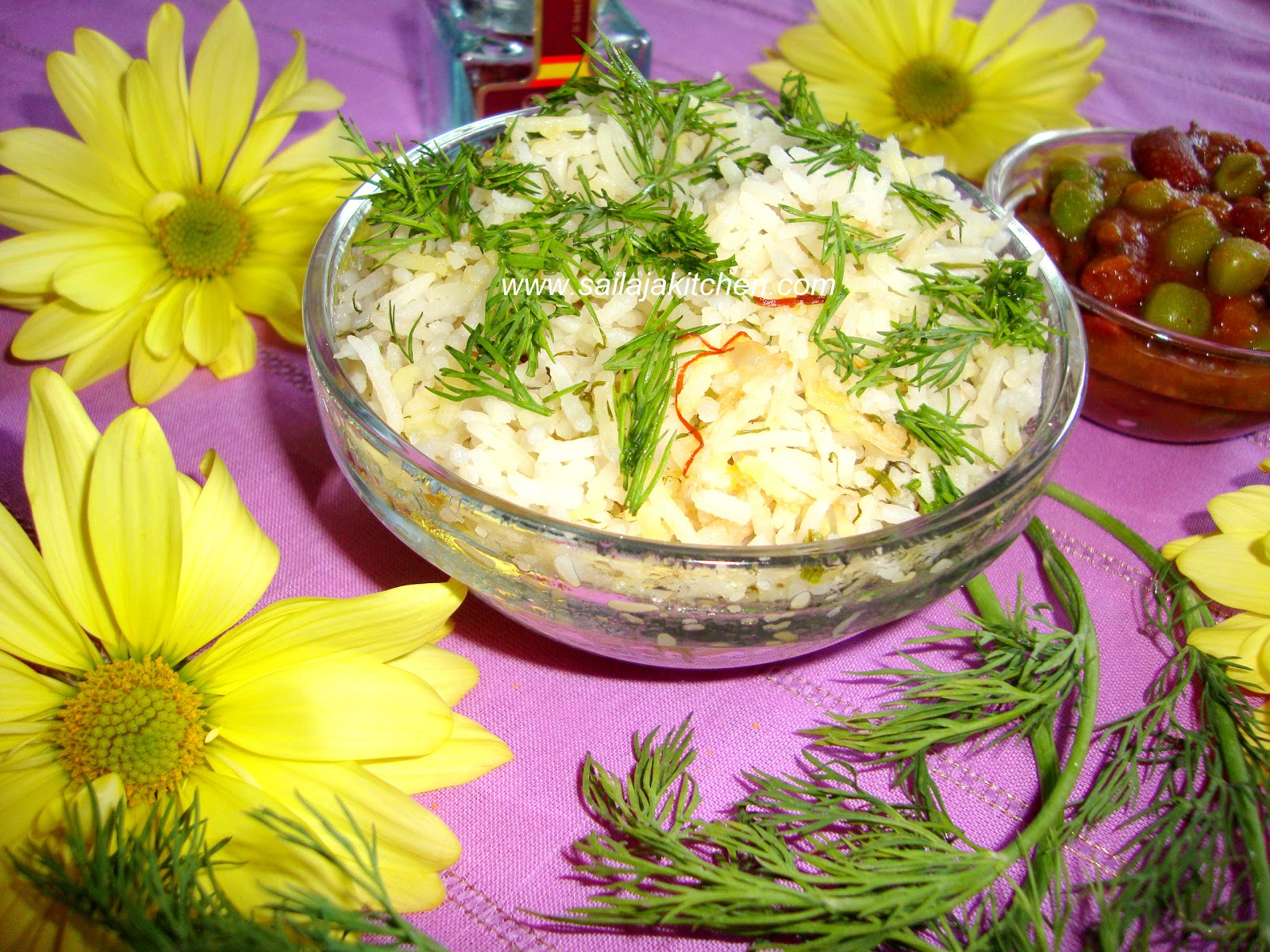 Sailaja Kitchen...A site for all food lovers! Dill & Saffron Rice
