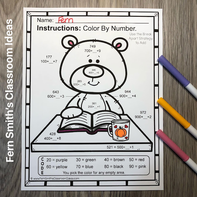 Click Here to Download This 3rd Grade Go Math 1.6 Use the Break Apart Strategy to Add Color By Number Resource For Your Classroom Today!