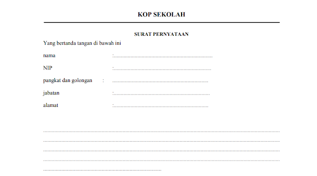 Contoh Format Surat Pernyataan Guru