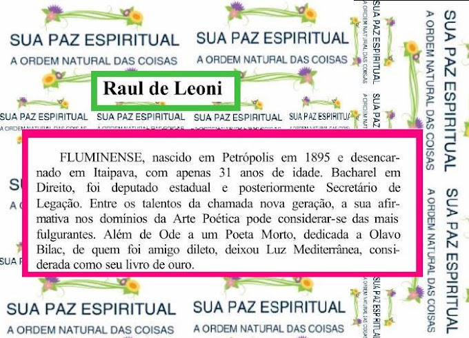 PARNASO DE ALEM TUMULO-Luta,Na Terra,Soneto,Nós...,“Post mortem”,SonetoRaul de Leoni