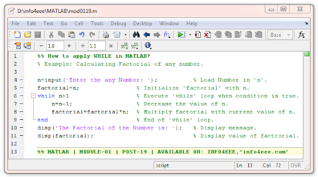 How To Apply WHILE LOOP in MATLAB - INFO4EEE