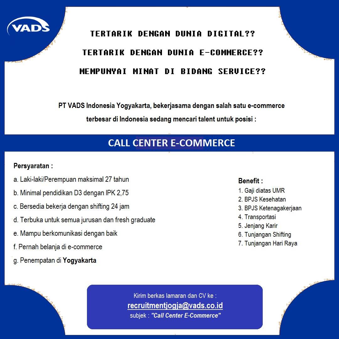 Lowongan Kerja PT VADS Indonesia - Lokernas.com | Info Lowongan Kerja
