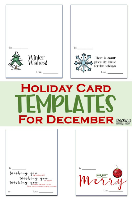 Holiday Card Templates - teaching elementary & beyond
