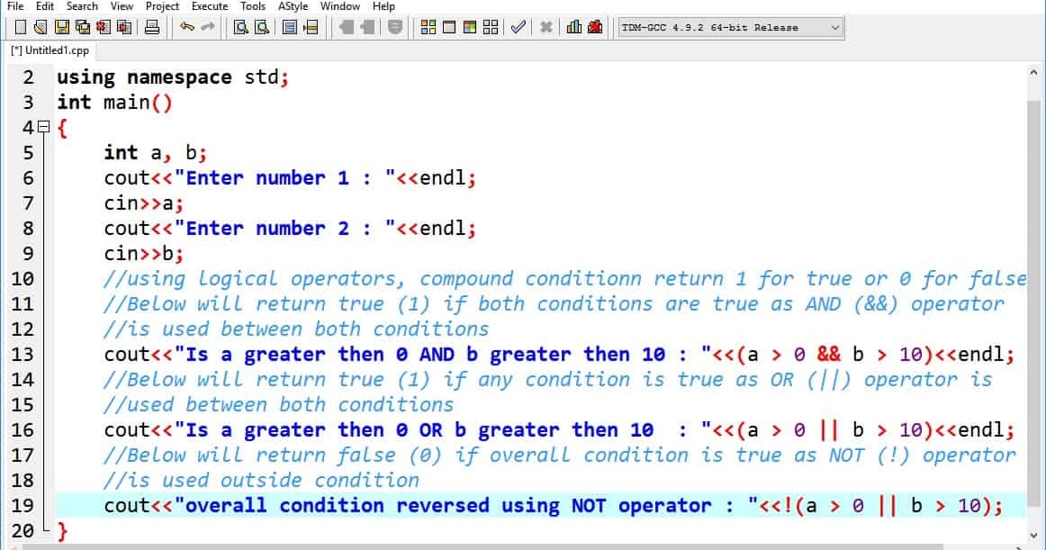 Relational operators in c picture