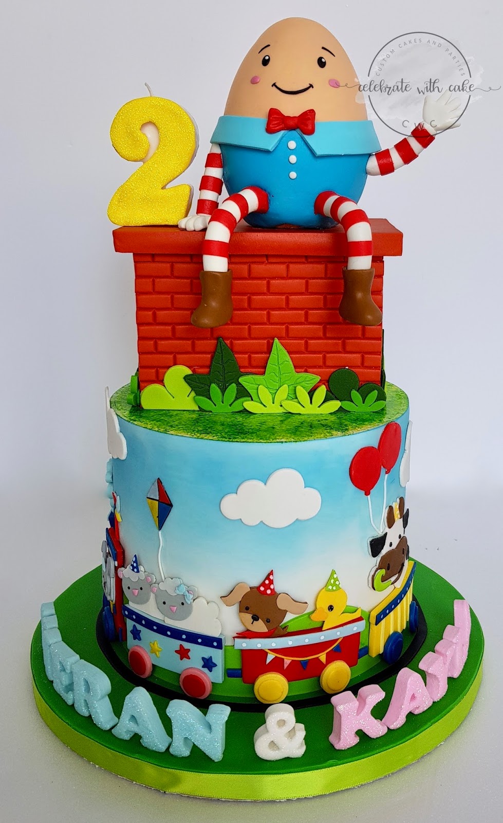 Celebrate With Cake Humpty Dumpty And Animal Train Cake