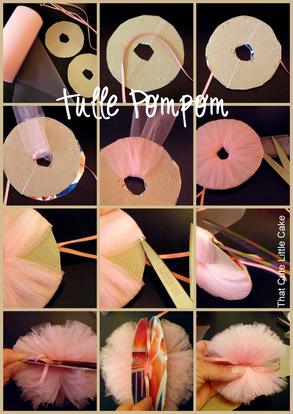 That Cute Little Cake {Craft} Tulle pompoms Tutorial