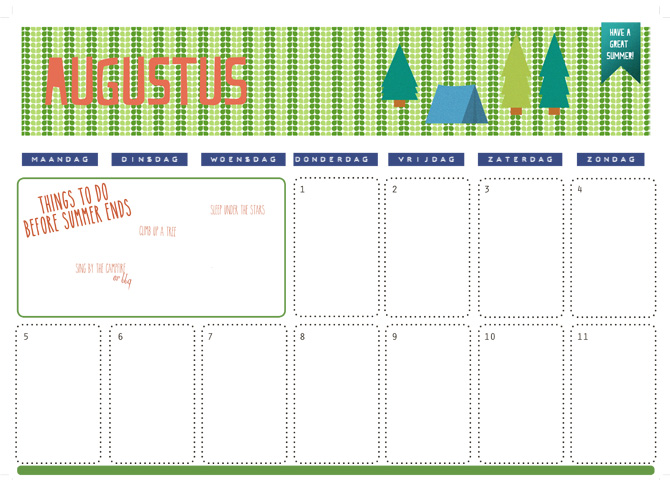 Papier Appelzee kalender juli én augustus - Appelzee