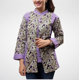 Contoh Gambar Baju Batik Kerja Wanita