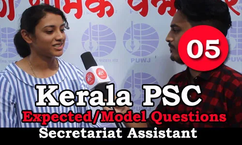 Kerala PSC - Secretariat Assistant Expected / Important Questions - 05