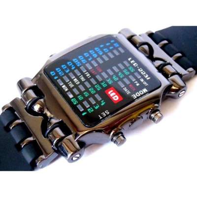 jam tangan unik sport gaul led watch tokyo flash sirine shark 