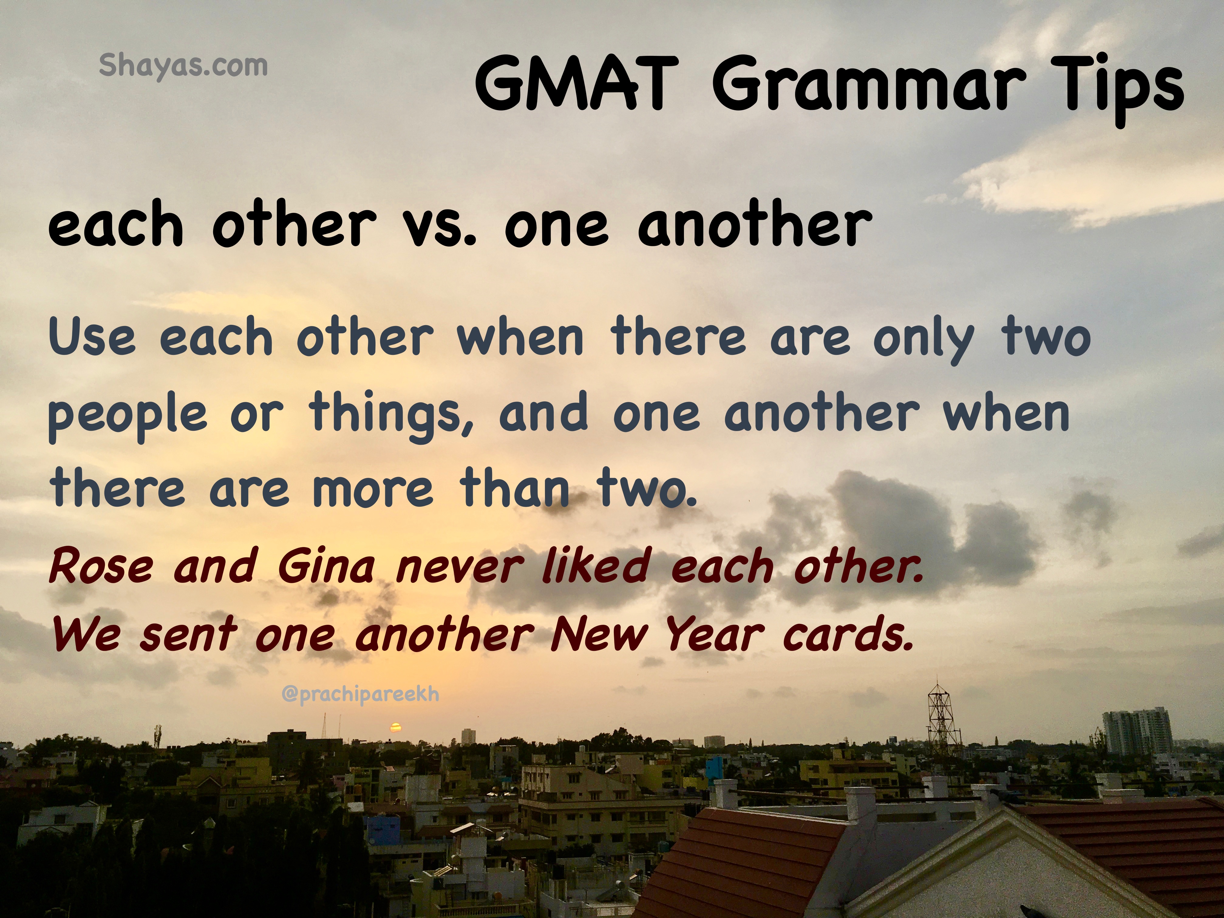 GMAT Grammar: each other vs. one another