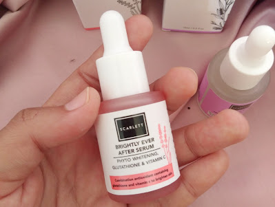 botol kaca pink transparan serum scarlett brightly