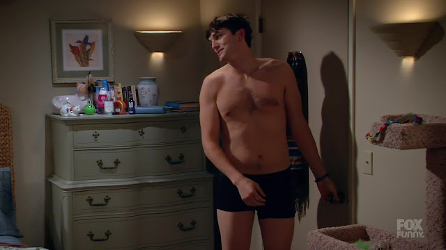 Ashton Kutcher and Jon Cryer shirtless in Two And A Half Men 10-12 "We...