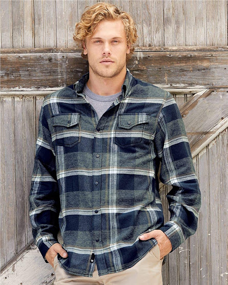 Men's Plaid Flannel Shirts With Snaps