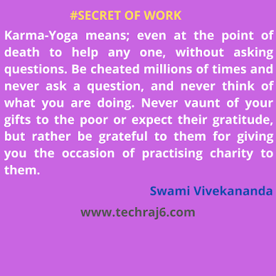 secret of work quotes by Swami Vivekananda