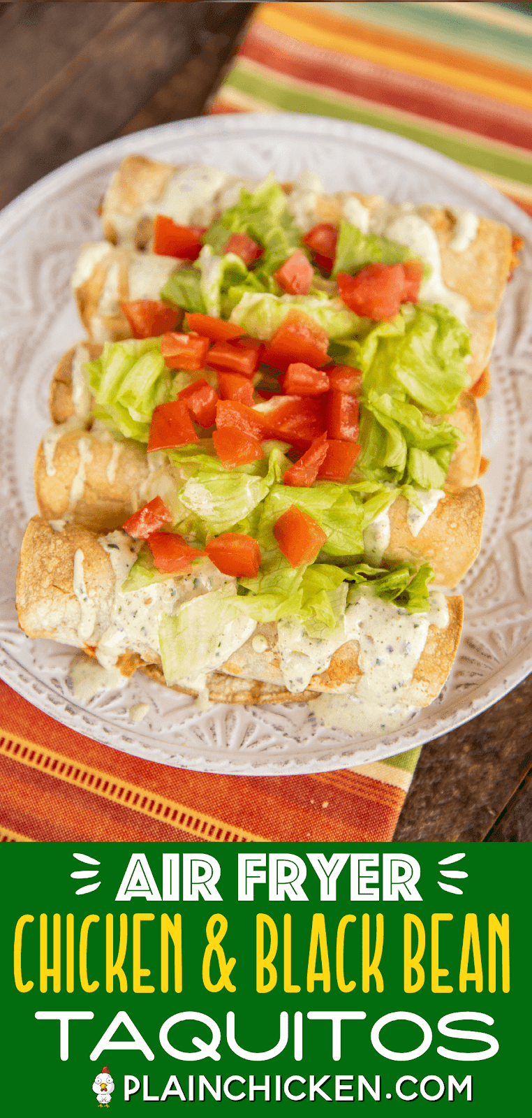 Air Fryer Chicken & Black Bean Taquitos Plain Chicken®