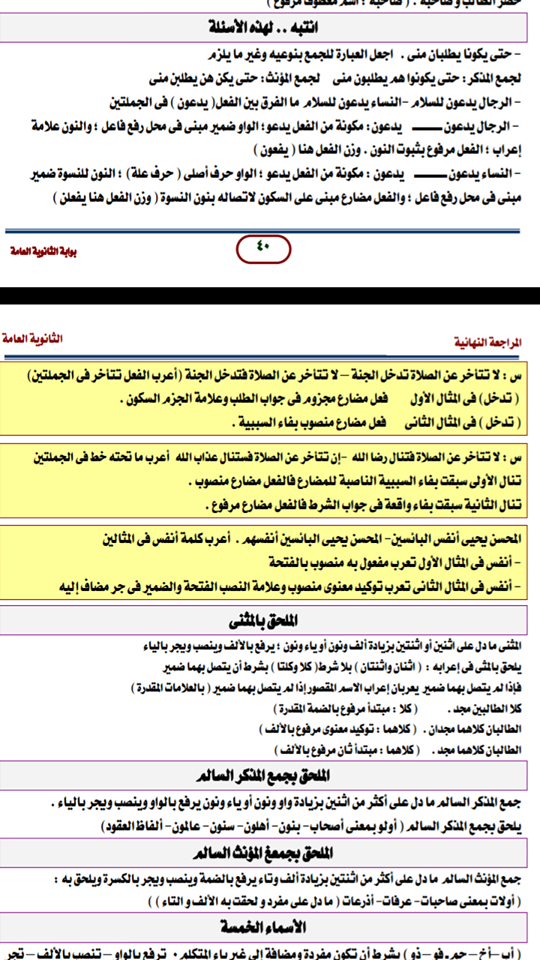 افضل مراجعة نحو لثالثة ثانوي في 15 ورقة فقط 41