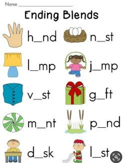 English - worksheet - ending blends