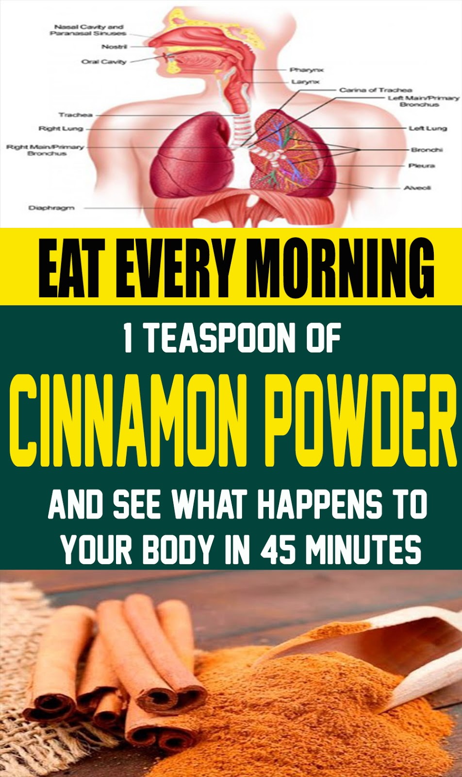 Eat Every Morning 1 Teaspoon Of Cinnamon Powder And See What Happens To