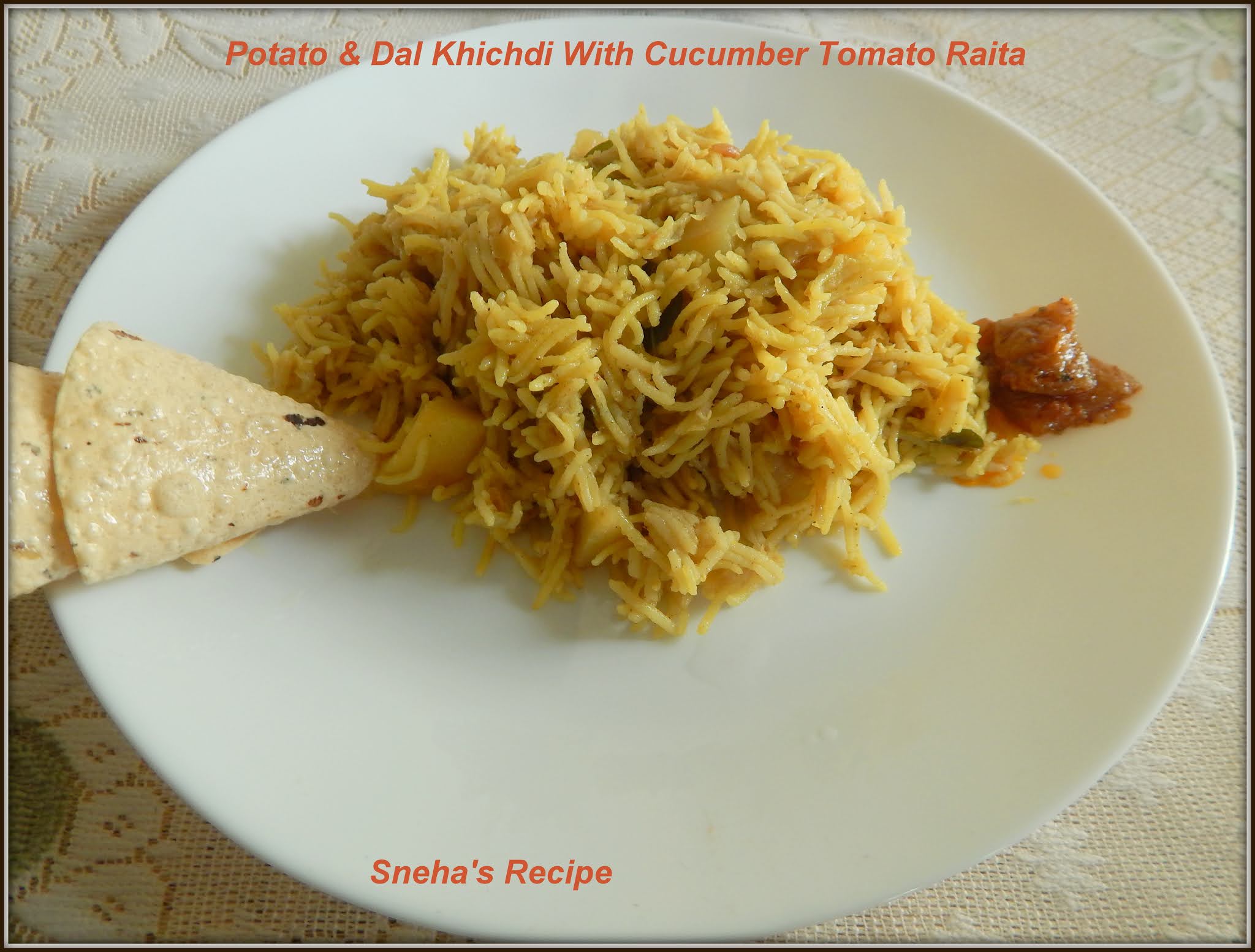 Potato & Dal Khichdi Pressure Cooker Sneha's Recipe