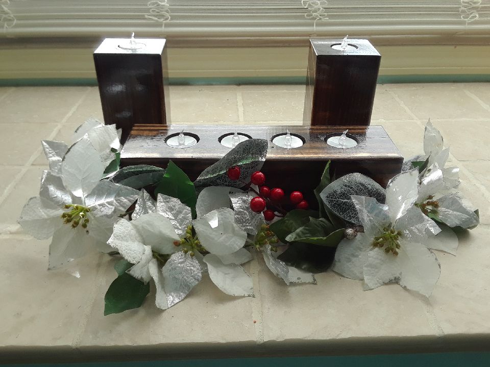 Fred's Handmade Wood Shop 4x4 Decorative Tealight Candle Holders