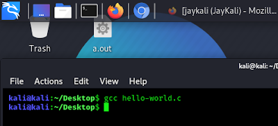 gcc running on Kali