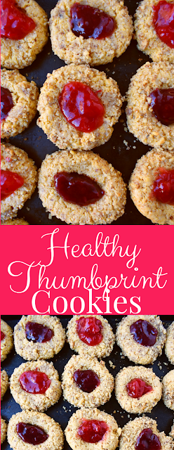 Healthy Strawberry and Raspberry Thumbprint Cookies
