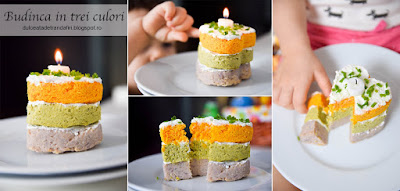 Budinca in trei culori (cu cartofi violet)