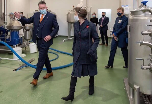 The Princess Royal officially opened the building by unveiling a plaque. navy wool cashmere coat