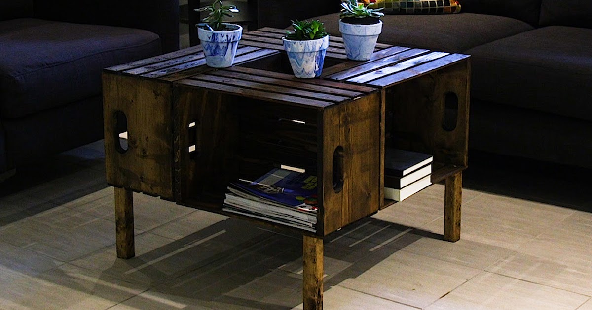 DIY Wooden Crate Coffee Table